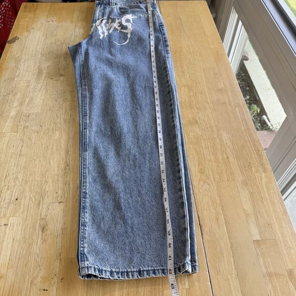 Broken Promises Blue Denim Cobra Baggy Skater Grunge 90’s Y2K Jeans Size 32 EUC - Picture 13 of 14